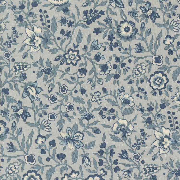 Sacre Bleu Ciel Blue Jardinage Florals by French General for Moda Fabrics - 13971 15