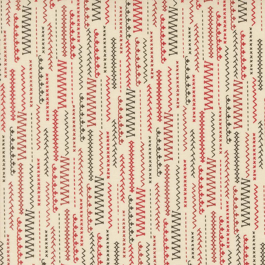 Threads Porcelain Multi Stitched Up Stripes by Sweetwater for Moda Fabrics - 55686 11