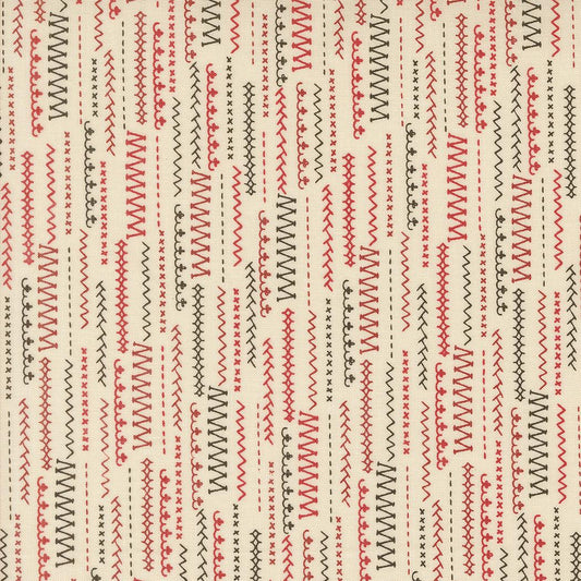 Threads Porcelain Multi Stitched Up Stripes by Sweetwater for Moda Fabrics - 55686 11