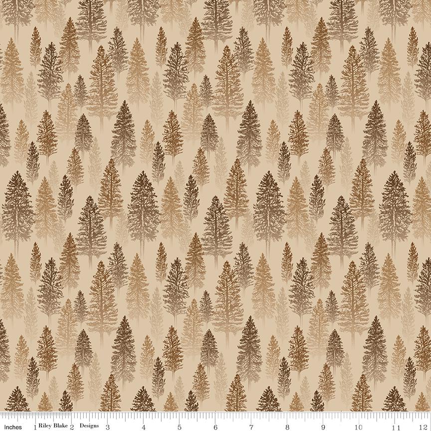 Pine Grove Trees Putty by Riley Blake Designs - C15932-PUTTY