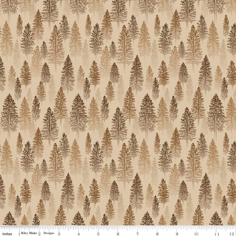 Pine Grove Trees Putty by Riley Blake Designs - C15932-PUTTY