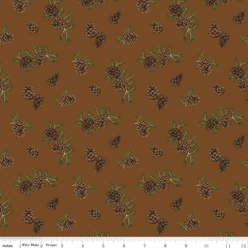 Pine Grove Pinecones Brown by Riley Blake Designs - C15933-BROWN