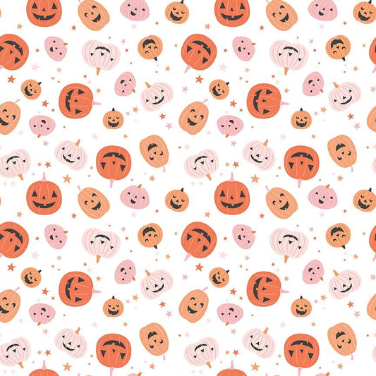 Hey Pumpkin Pumpkins White by My Mind's Eye for Riley Blake Designs - C16031-WHITE