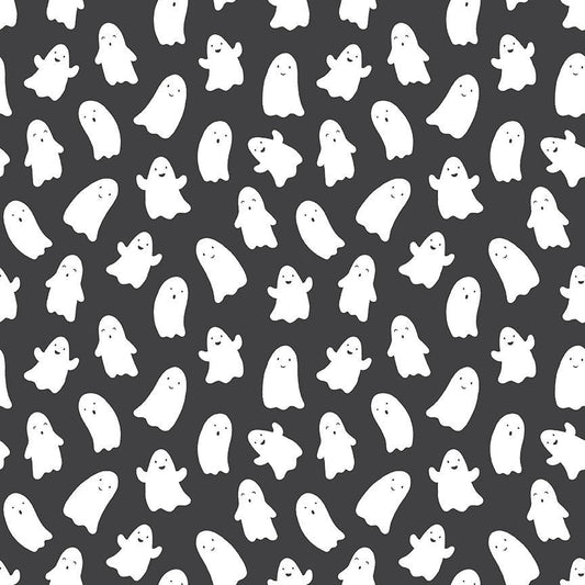 Hey Pumpkin Ghosts Charcoal by My Mind's Eye for Riley Blake Designs - C16032-CHARCOAL