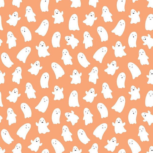 Hey Pumpkin Ghosts Pumpkin by My Mind's Eye for Riley Blake Designs - C16032-PUMPKIN