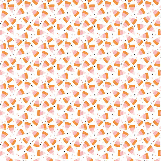 Hey Pumpkin Corn Candy White by My Mind's Eye for Riley Blake Designs - C16035-WHITE