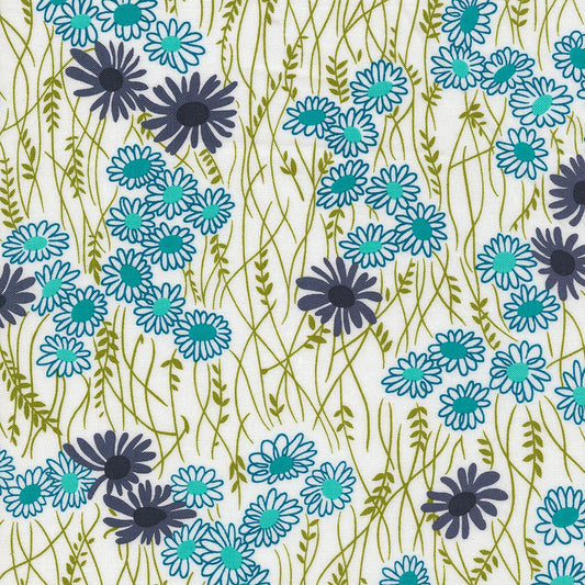 Color Crush Mingle Florals Off White Turquoise by V and Co. Vanessa Christenson for Moda Fabrics - 10881 11