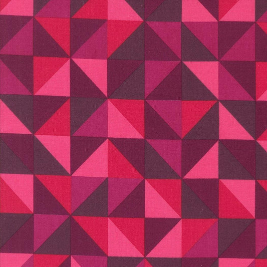 Color Crush Prism Geometric Half Square Triangle Magenta by V and Co. Vanessa Christenson for Moda Fabrics - 10883 25