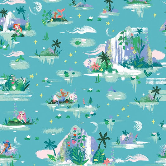Forever Neverland Mermaid Lagoon Peacock by Jill Howarth for Riley Blake Designs - C15901-PEACOCK