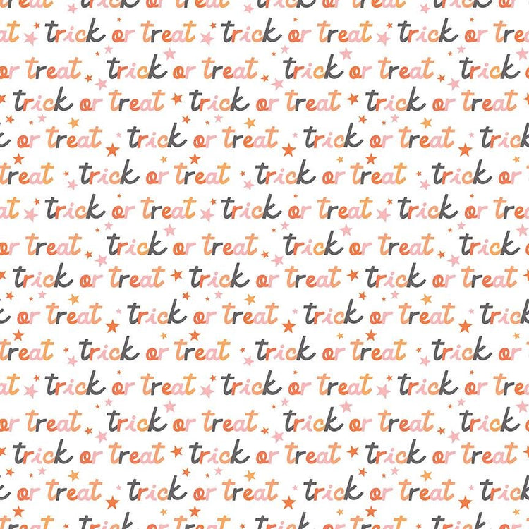 Hey Pumpkin Trick or Treat White by My Mind's Eye for Riley Blake Designs - C16034-WHITE