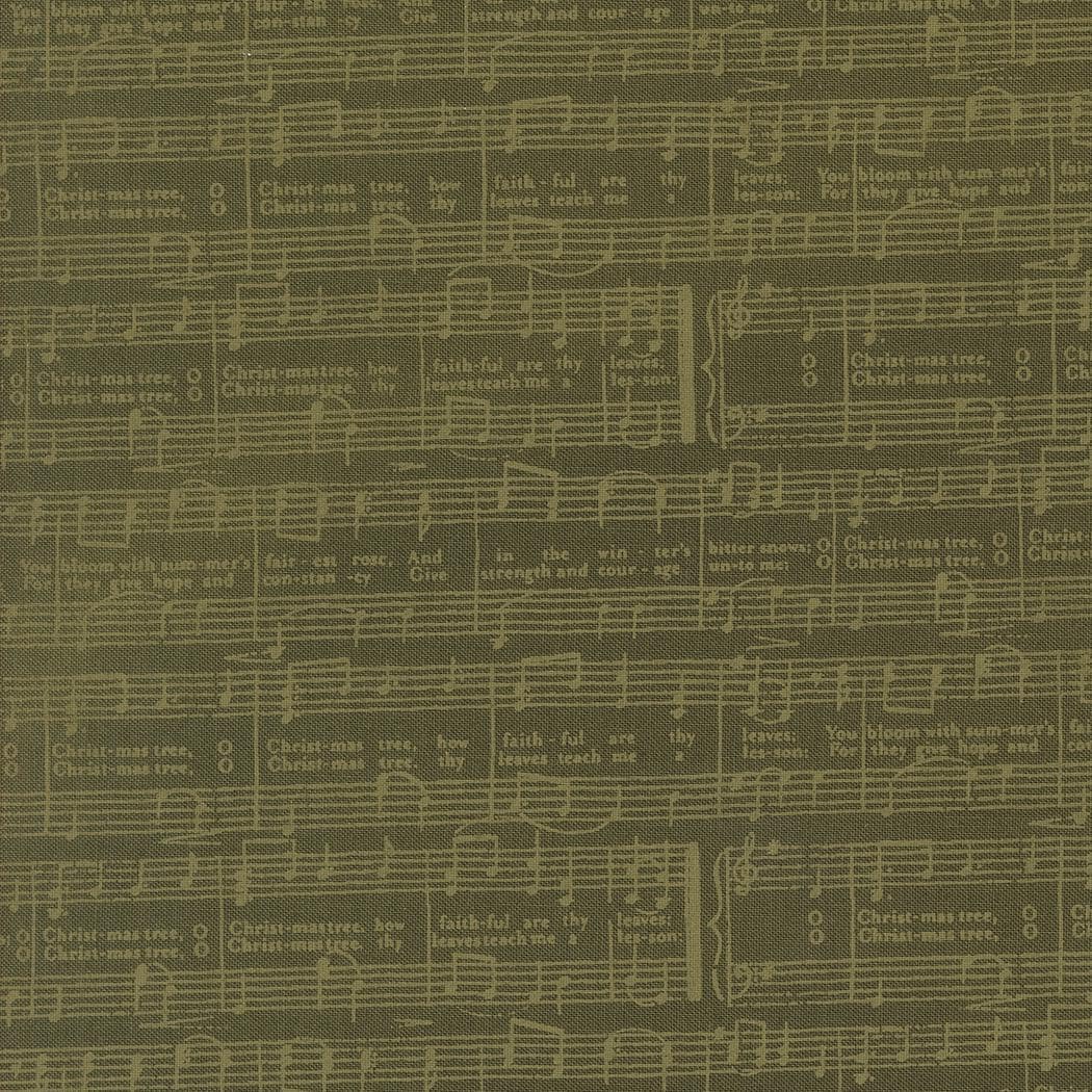 Berry And Pine O Christmas Tree Text and Words Music Notes Wintergreen by Lella Boutique for Moda Fabrics - 5244 13