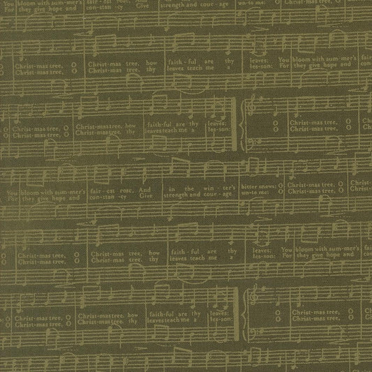Berry And Pine O Christmas Tree Text and Words Music Notes Wintergreen by Lella Boutique for Moda Fabrics - 5244 13