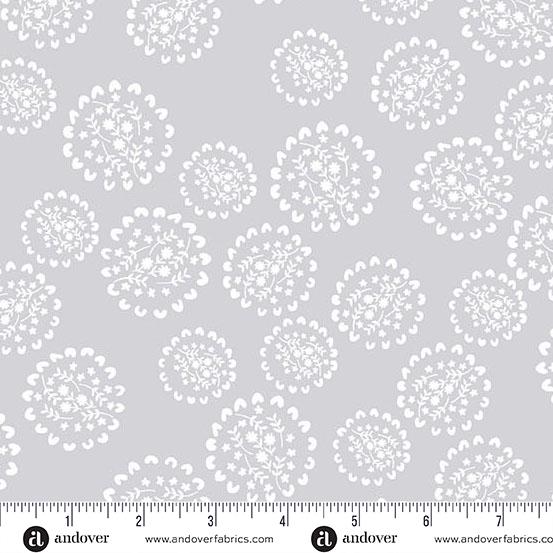 Conway Cottage Lavender Grey Bunches by Karen Lewis Textiles for Andover Fabrics - A-1415-C