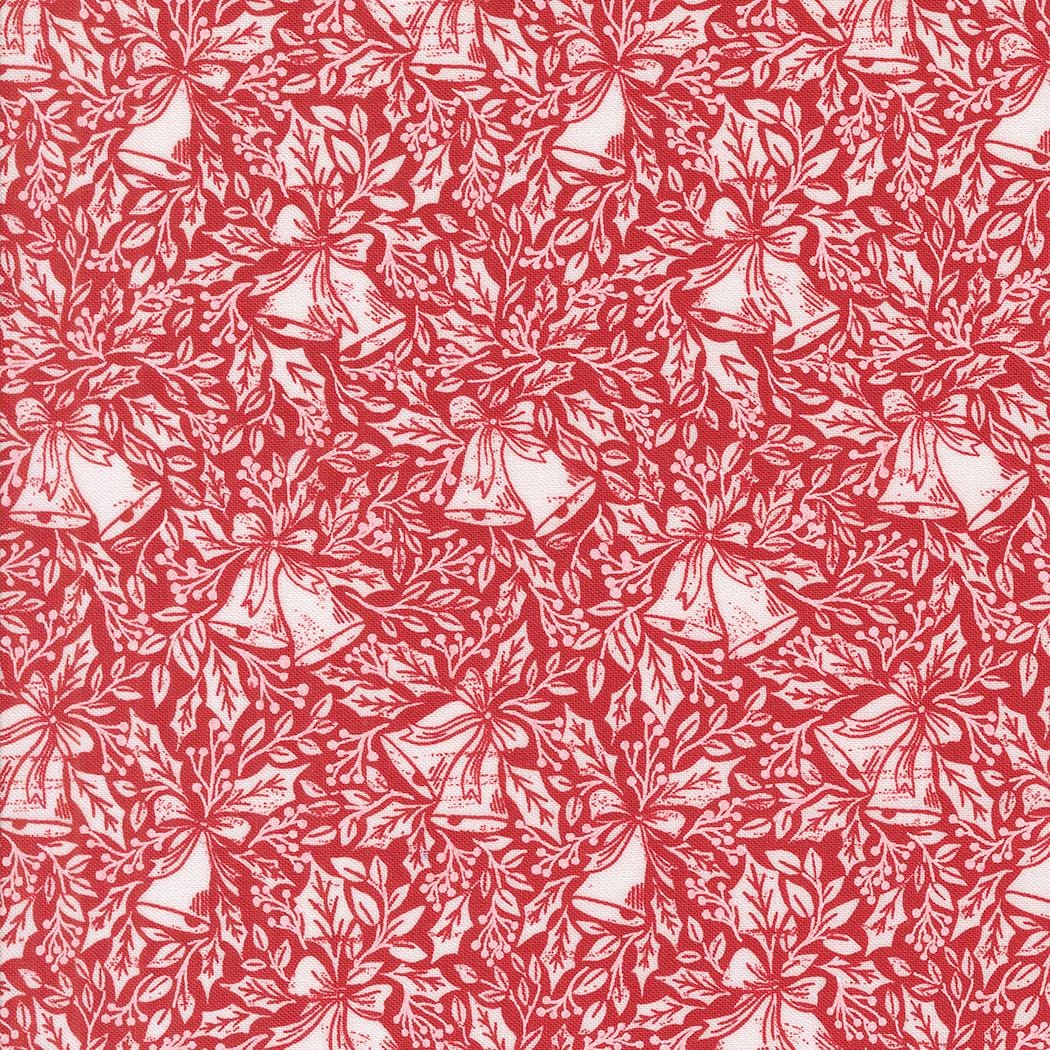 Berry And Pine Bell Song Blenders Bells Christmas Cranberry by Lella Boutique for Moda Fabrics - 5242 14