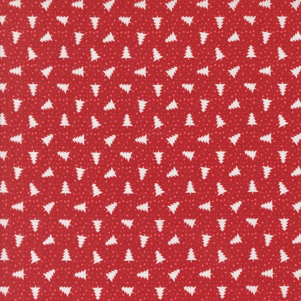 Berry And Pine Little Trees Christmas Trees Dots Cranberry by Lella Boutique for Moda Fabrics - 5245 14