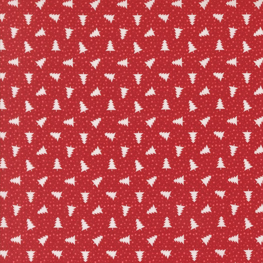 Berry And Pine Little Trees Christmas Trees Dots Cranberry by Lella Boutique for Moda Fabrics - 5245 14