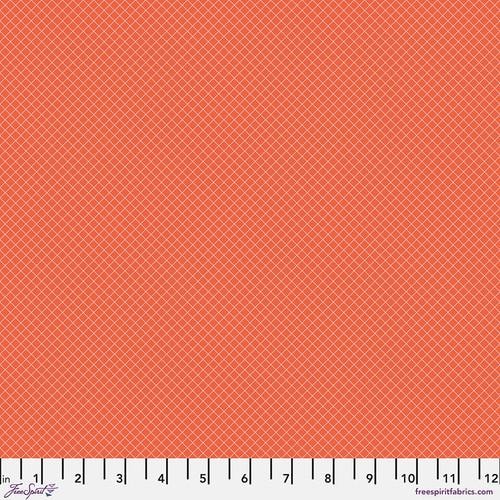 True Colors On the Grid Salmon by Tula Pink for Free Spirit Fabrics - PWTP255.SALMON
