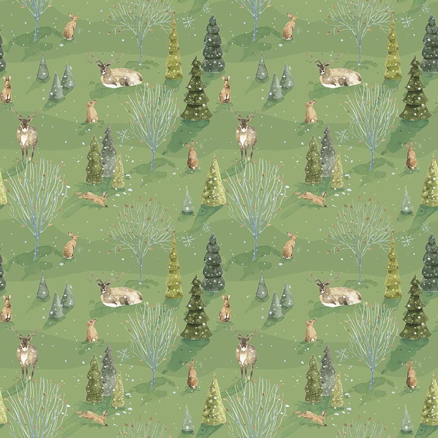 Santa's Tree Farm Woodland Green by Lisa Audit for Riley Blake Designs - CD16451-GREEN