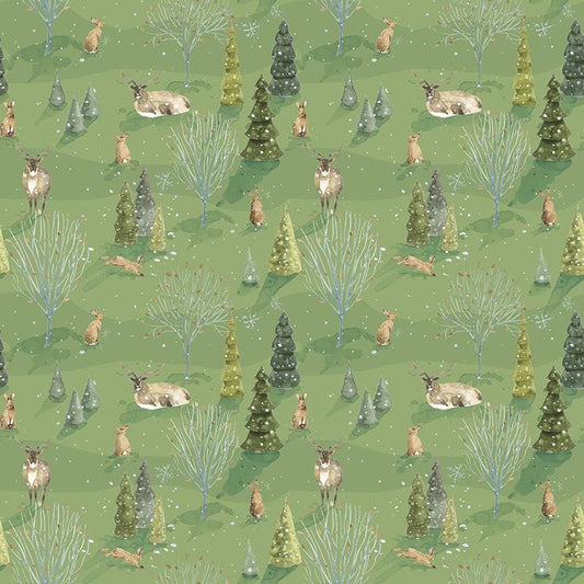 Santa's Tree Farm Woodland Green by Lisa Audit for Riley Blake Designs - CD16451-GREEN