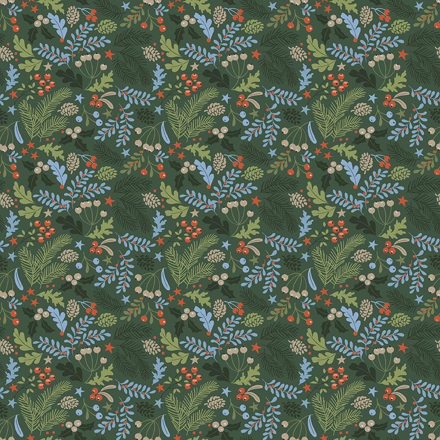 Santa's Tree Farm Berries & Boughs Forest by Lisa Audit for Riley Blake Designs - C16452-FOREST