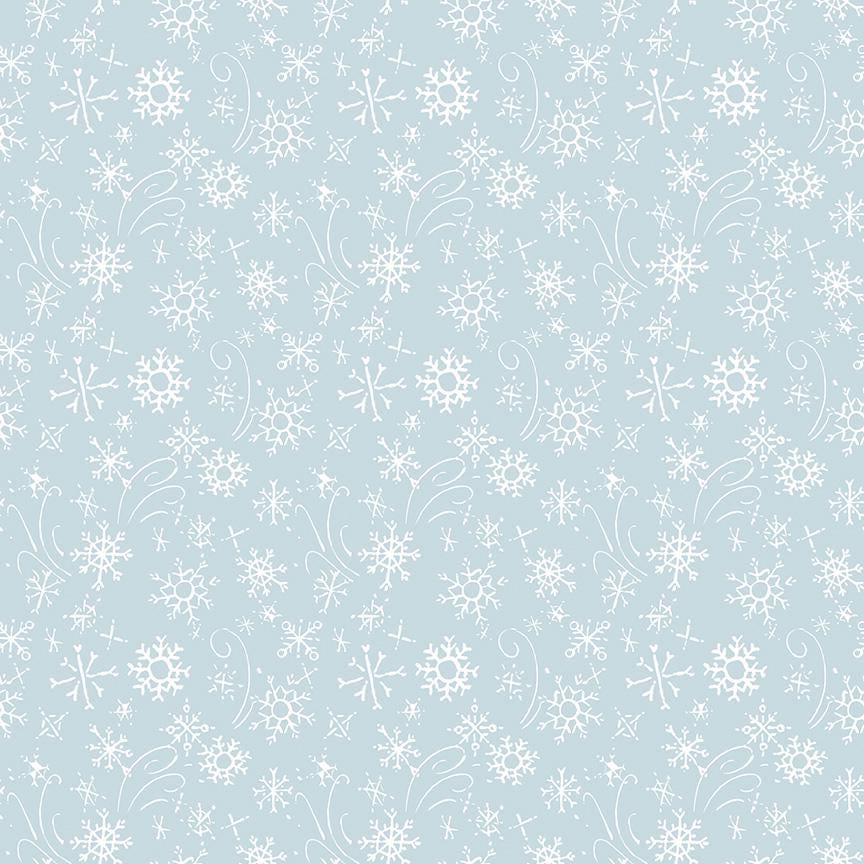 Santa's Tree Farm Snowflake Sky by Lisa Audit for Riley Blake Designs - C16454-SKY