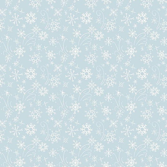 Santa's Tree Farm Snowflake Sky by Lisa Audit for Riley Blake Designs - C16454-SKY