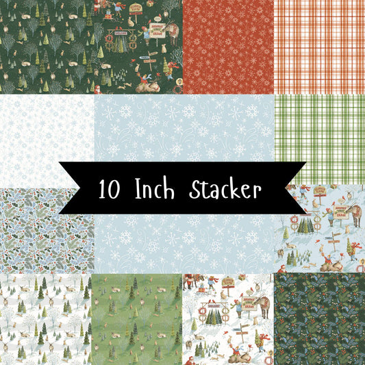 Santa's Tree Farm 10" Stacker by Lisa Audit for Riley Blake Designs - 10-16450-42