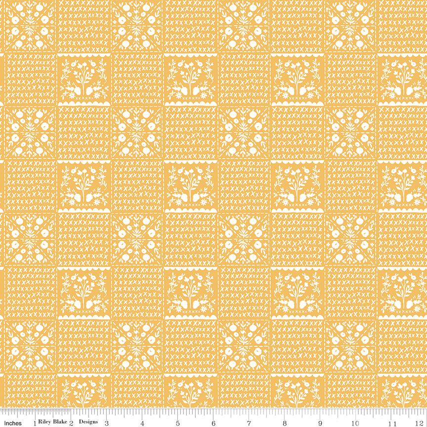 Happy Fall Days Vintage Squares Gold by Kelsey Carlson for Riley Blake Designs - C16343-GOLD