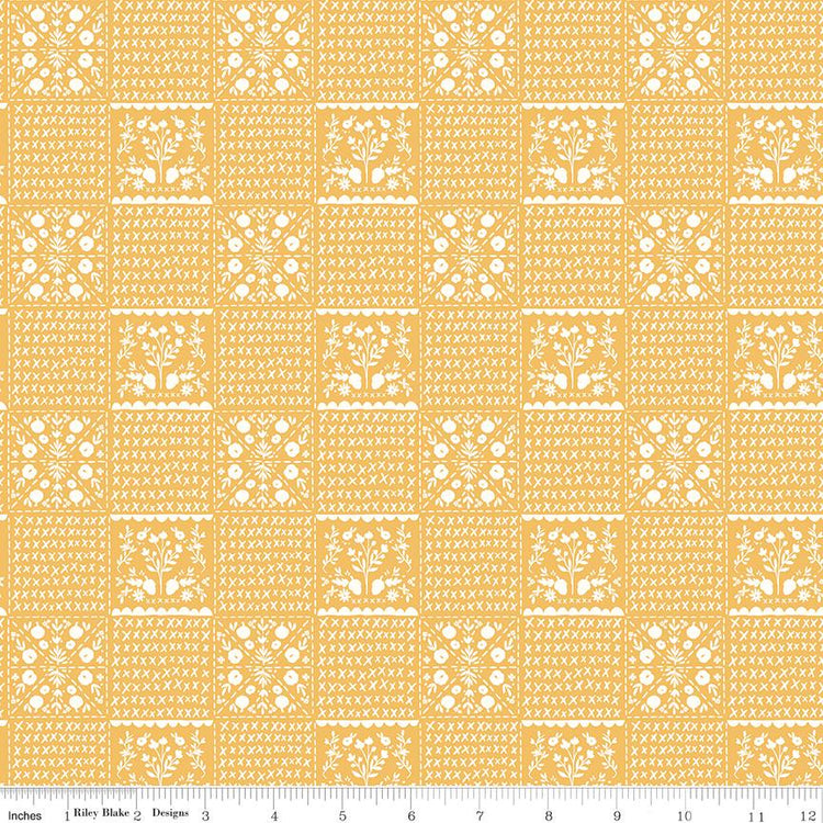 Happy Fall Days Vintage Squares Gold by Kelsey Carlson for Riley Blake Designs - C16343-GOLD