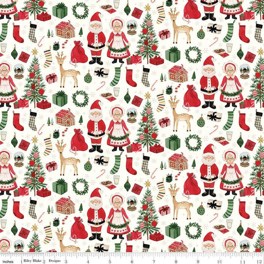 Charming Christmas Santa & Mrs. Claus Cloud by Kelsey Carlson for Riley Blake Designs - C16351-CLOUD