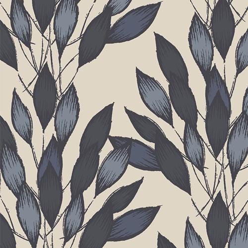 Haven Brushed Leaves Gris in Canvas by Amy Sinibaldi for Art Gallery Fabrics - C26400a