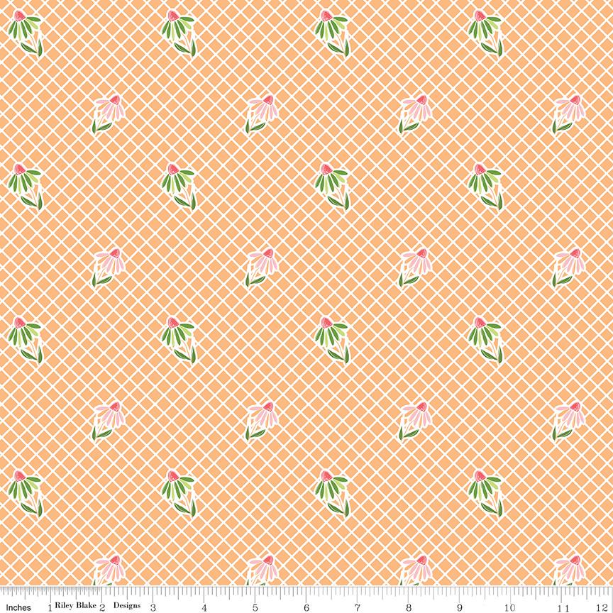 Summer Skies and Fireflies Cone Flowers Orange by Gracey Larson for Riley Blake Designs - C16372-ORANGE