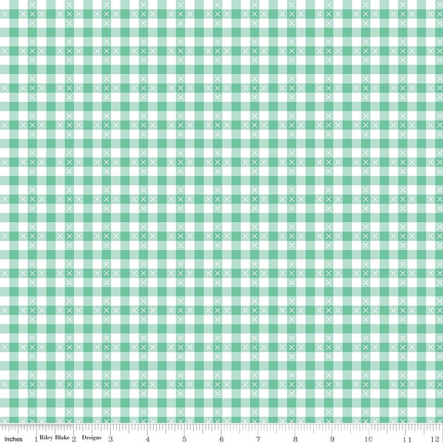 Summer Skies and Fireflies Gingham Aqua by Gracey Larson for Riley Blake Designs - C16375-AQUA