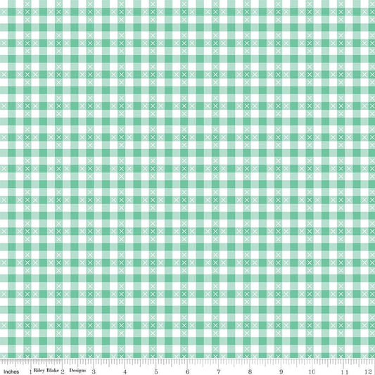 Summer Skies and Fireflies Gingham Aqua by Gracey Larson for Riley Blake Designs - C16375-AQUA