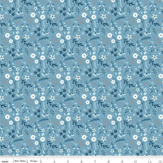 Winter Magic Floral Blue by Dani Mogstad for Riley Blake Designs - C16361-BLUE