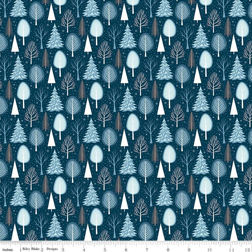 Winter Magic Trees Navy by Dani Mogstad for Riley Blake Designs - C16362-NAVY