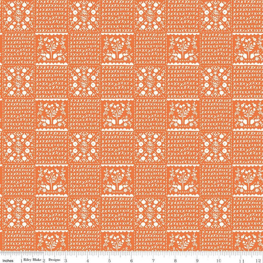Happy Fall Days Vintage Squares Orange by Kelsey Carlson for Riley Blake Designs - C16343-ORANGE