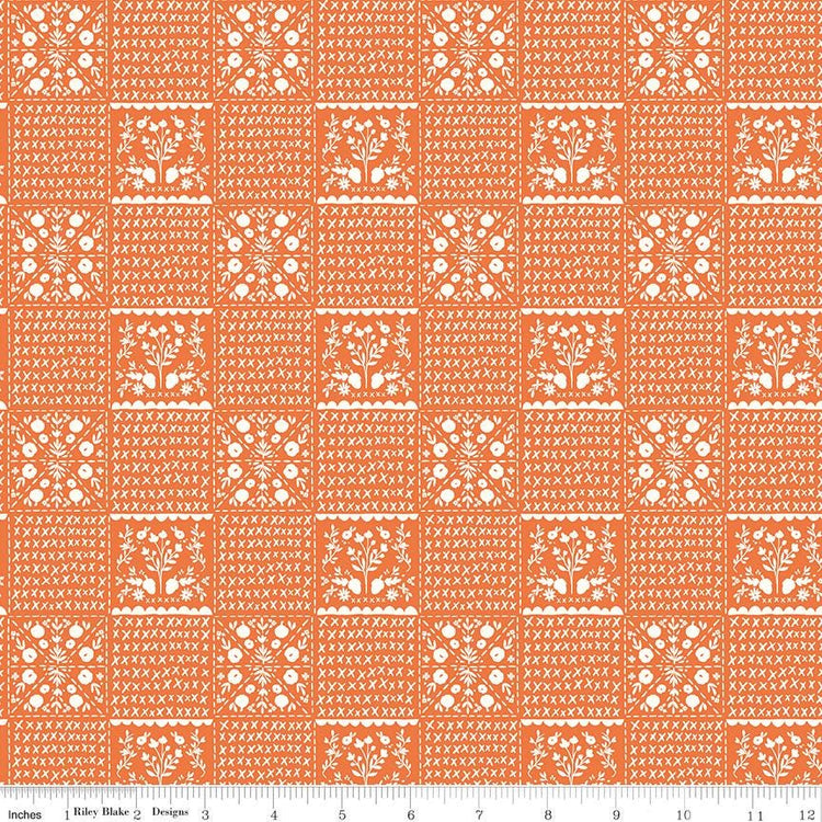 Happy Fall Days Vintage Squares Orange by Kelsey Carlson for Riley Blake Designs - C16343-ORANGE