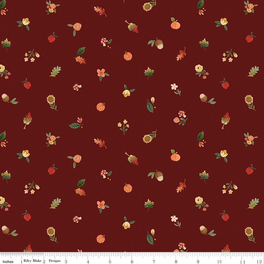 Happy Fall Days Fall Things Maroon by Kelsey Carlson for Riley Blake Designs - C16345-MAROON