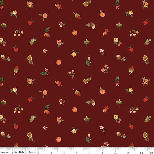 Happy Fall Days Fall Things Maroon by Kelsey Carlson for Riley Blake Designs - C16345-MAROON