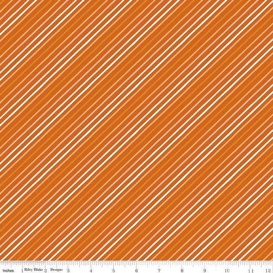 Happy Fall Days Stripes Rust by Kelsey Carlson for Riley Blake Designs - C16346-RUST