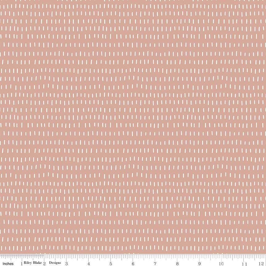 Cozy Bebe Dashes Mellow Roese by Simple Simon & Company for Riley Blake Designs - C16432-MELLOWROSE