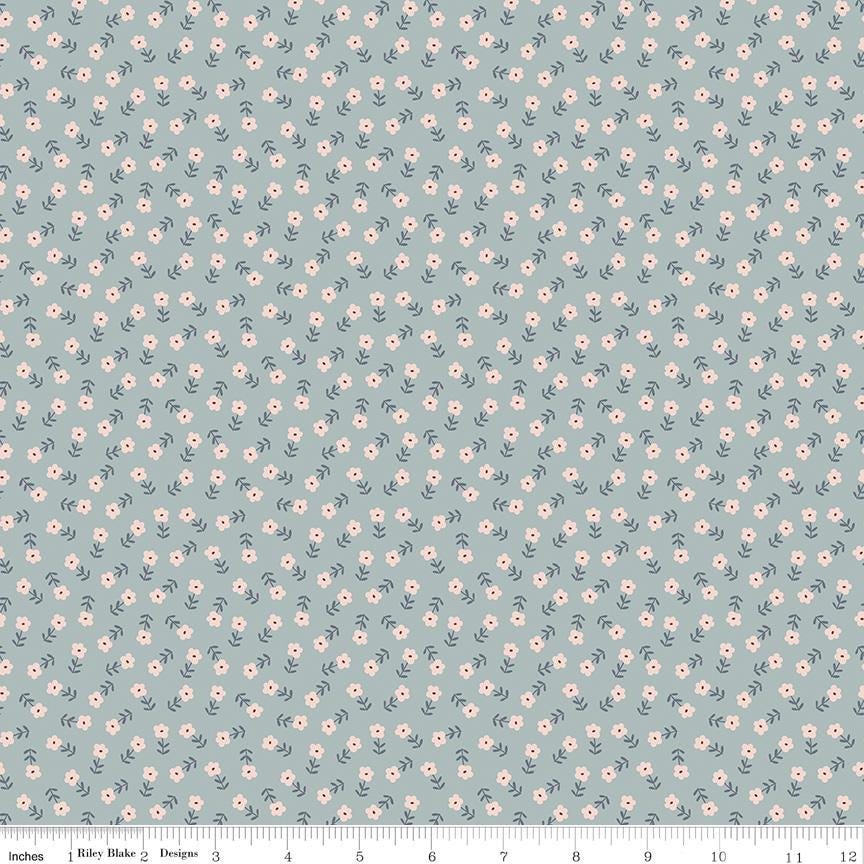 Cozy Bebe Flowers Dove by Simple Simon & Company for Riley Blake Designs - C16433-DOVE