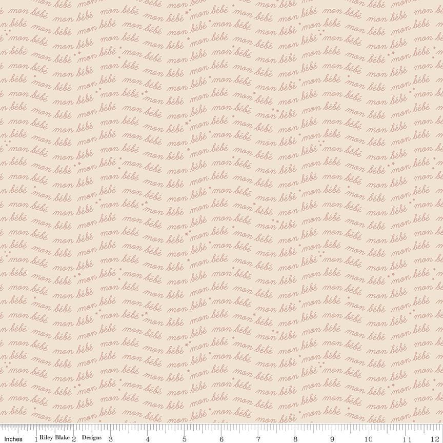 Cozy Bebe Text Cream by Simple Simon & Company for Riley Blake Designs - C16435-CREAM