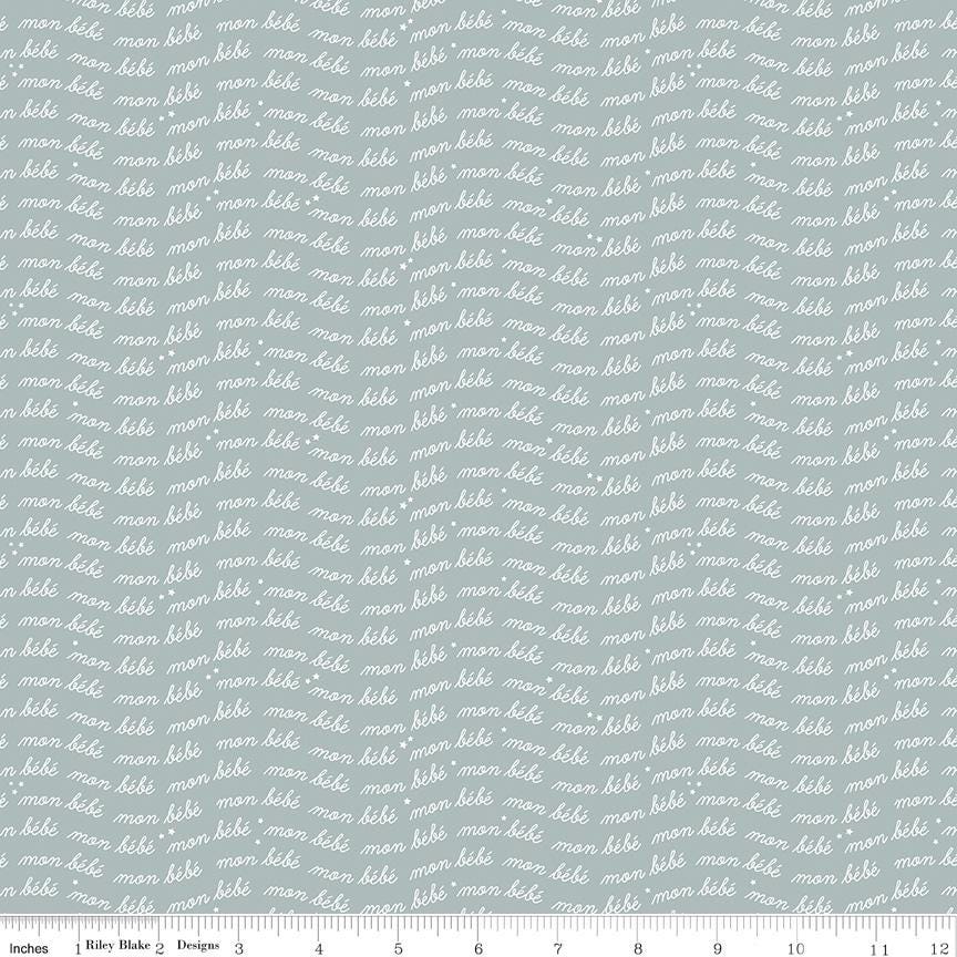 Cozy Bebe Text Dove by Simple Simon & Company for Riley Blake Designs - C16435-DOVE