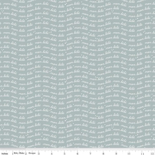 Cozy Bebe Text Dove by Simple Simon & Company for Riley Blake Designs - C16435-DOVE