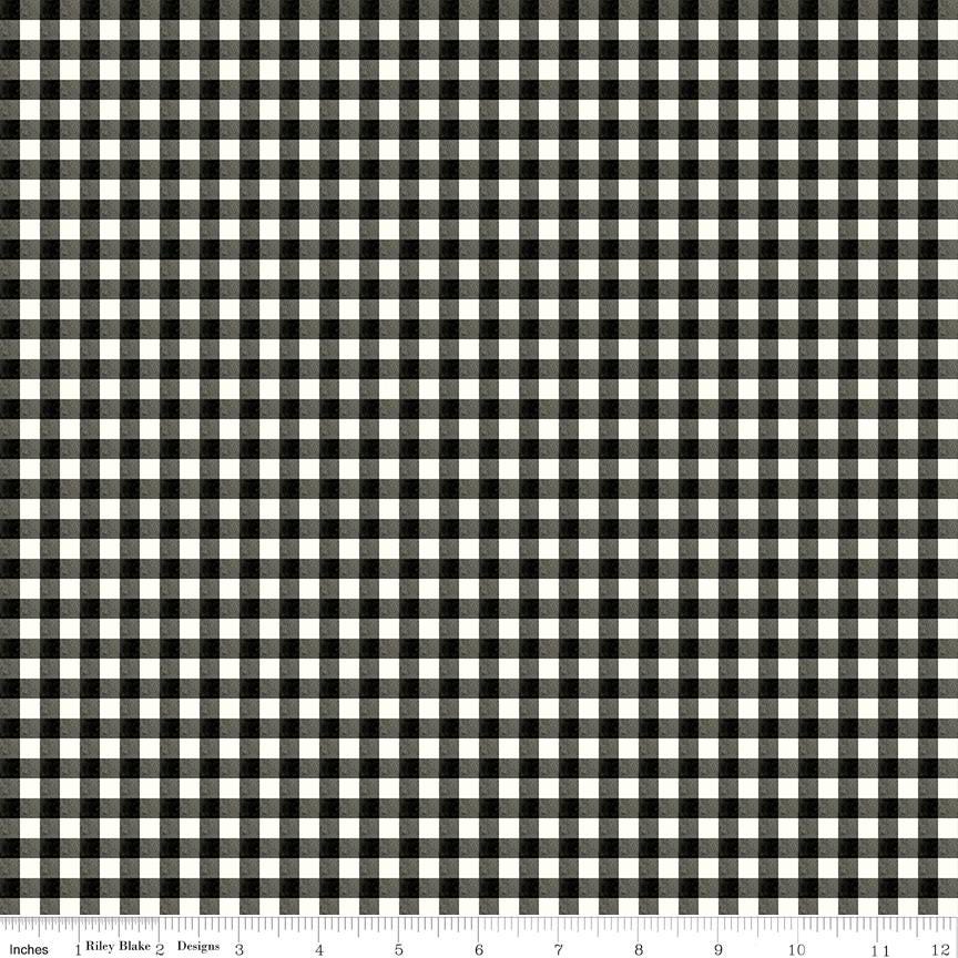 Charming Christmas Gingham Black by Kelsey Carlson for Riley Blake Designs - C16356-BLACK