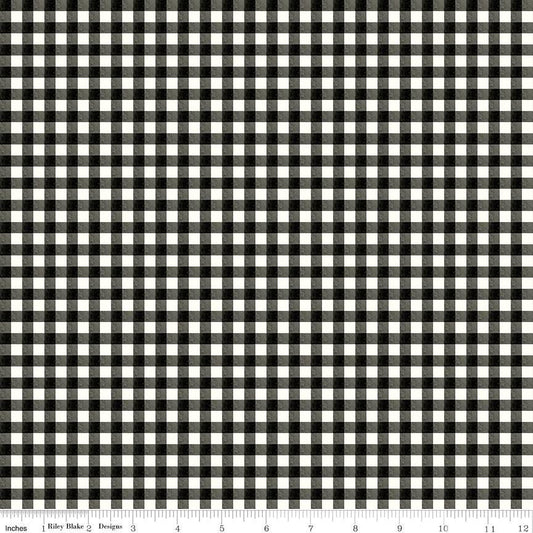 Charming Christmas Gingham Black by Kelsey Carlson for Riley Blake Designs - C16356-BLACK