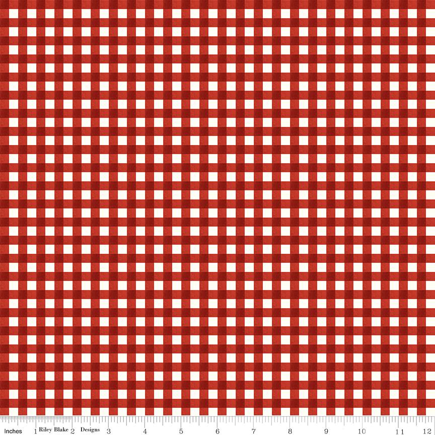 Charming Christmas Gingham Red by Kelsey Carlson for Riley Blake Designs - C16356-RED