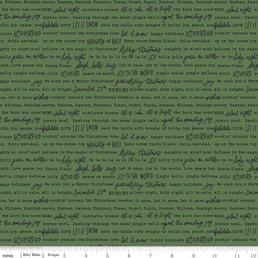 Charming Christmas Words Green by Kelsey Carlson for Riley Blake Designs - C16357-GREEN